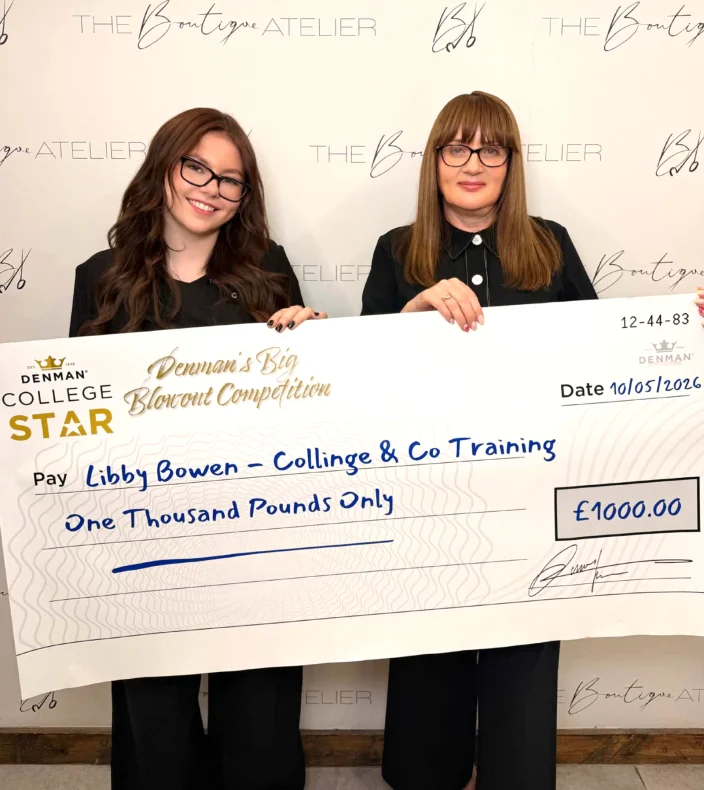 Denman College Star winner Libby Bowen receives £1,000 prize cheque for winning the 2026 Big Blowout Competition.