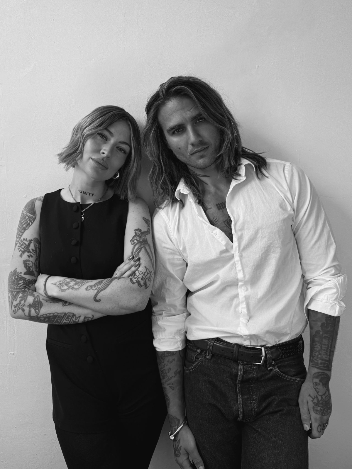Portrait of Lydia Wolfe and Jack Mead of Jack & the Wolfe, showcasing contemporary hair artistry, creative talent and modern salon education.