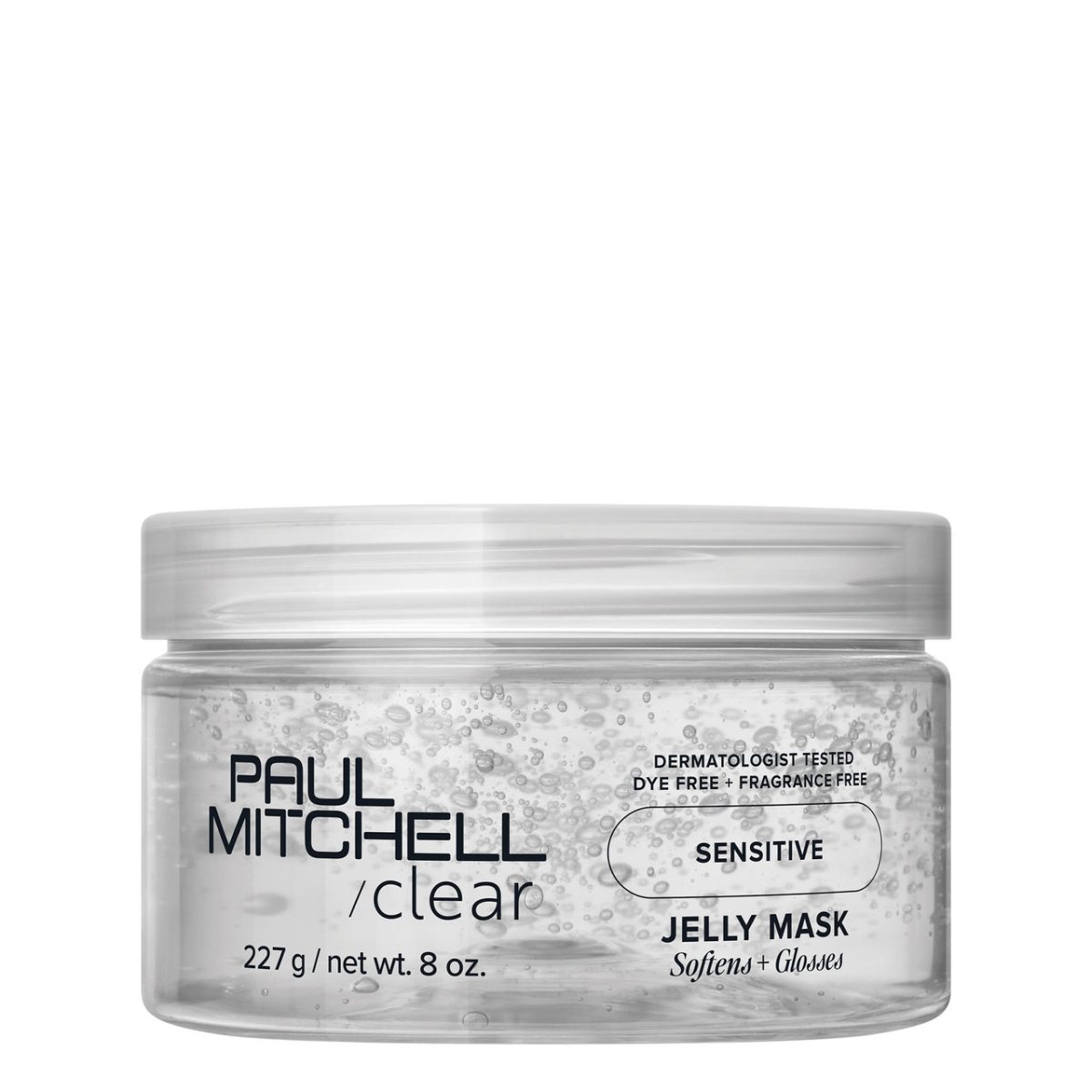 Paul Mitchell Clear Jelly Mask for sensitive scalps, fragrance-free treatment that softens hair and boosts shine.
