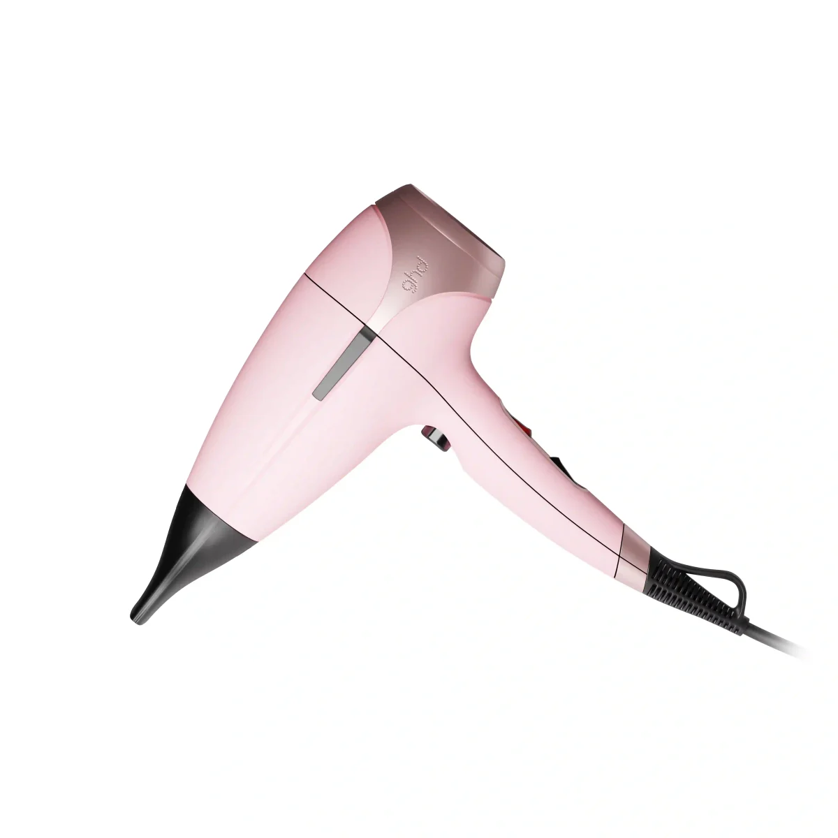 GHD HELIOS DUSTED PINK LIMITED EDITION pink hairdryer side-view.