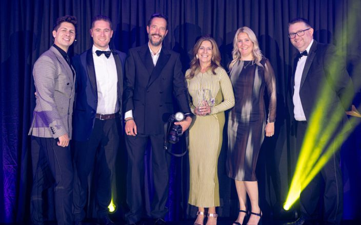 Q Hair and Beauty team celebrate winning the Large Business Award at the Chichester and Bognor Business Awards ceremony.