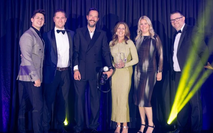 Q Hair and Beauty team celebrate winning the Large Business Award at the Chichester and Bognor Business Awards ceremony.