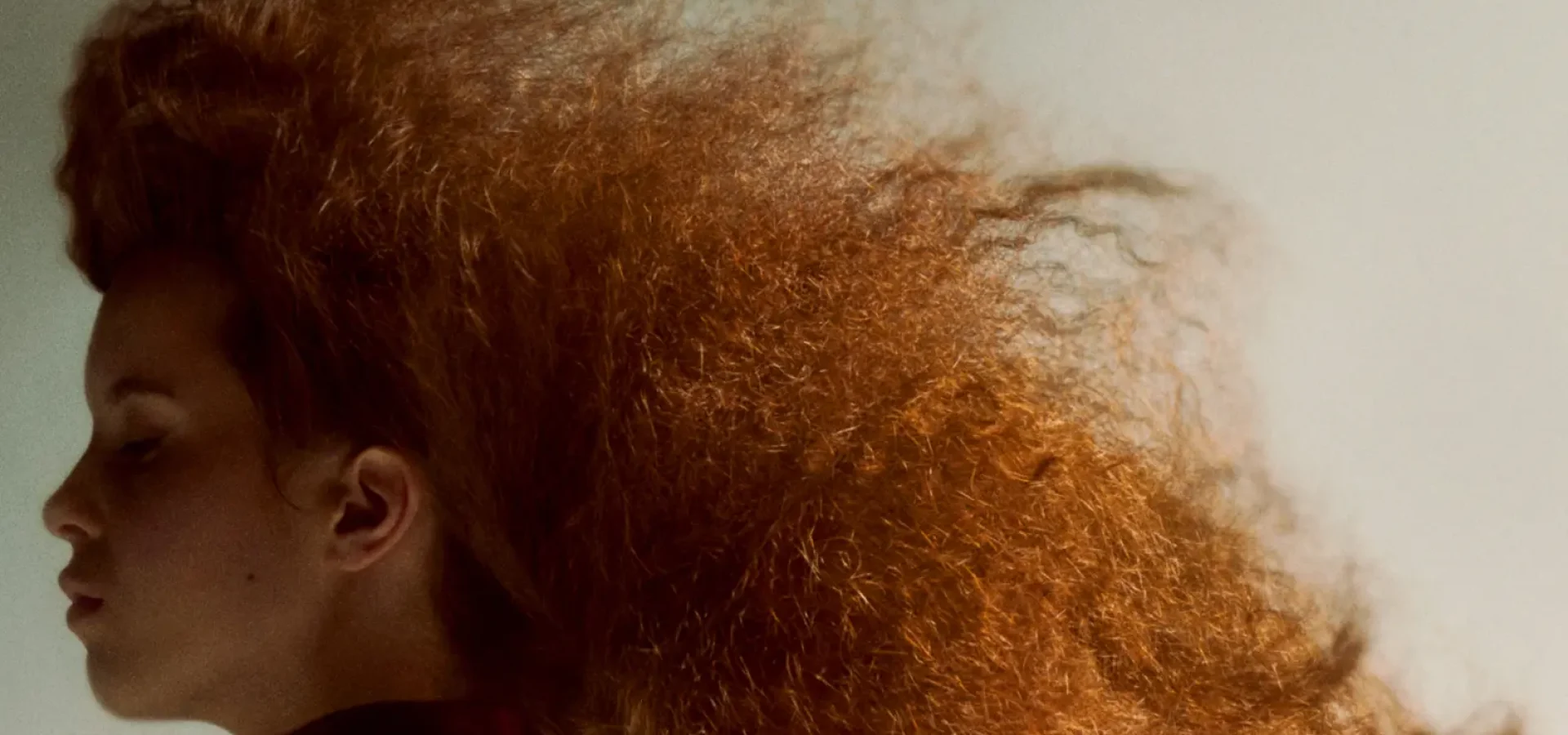 Butchers Tender Gravity collection featuring sculptural copper textured hair with soft movement and editorial styling.