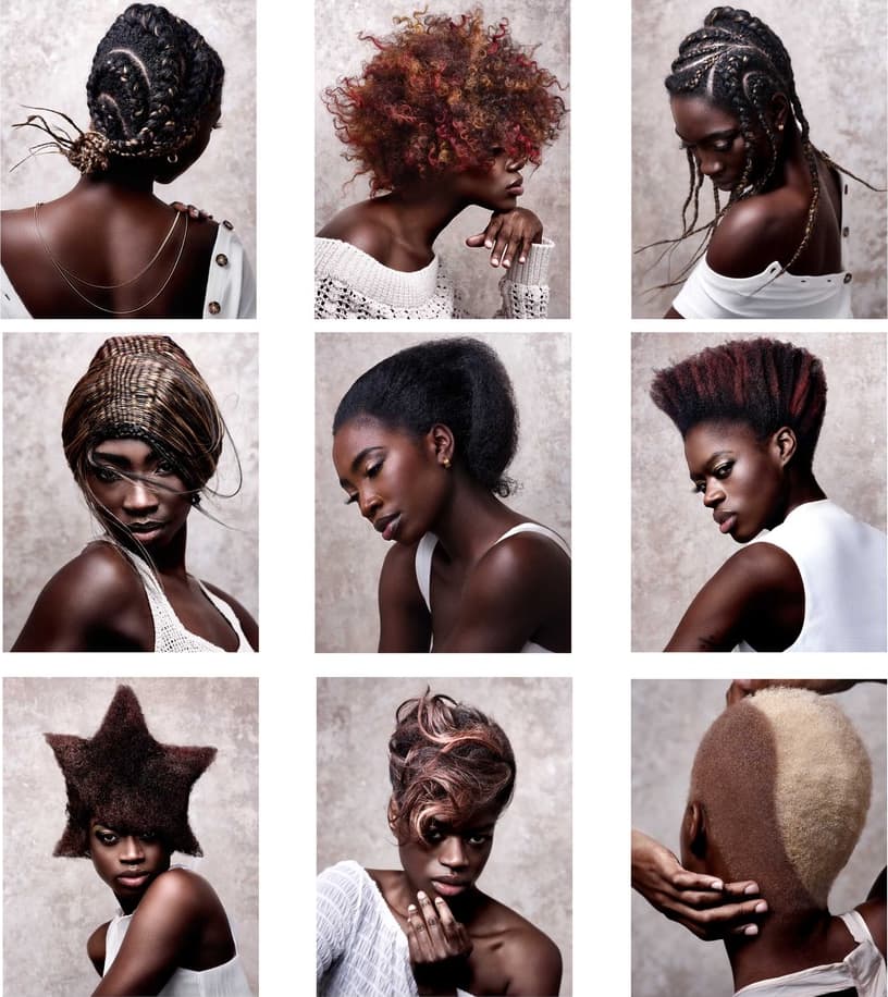 Anne Veck's Hair is Power collection showcasing textured, Afro and braided hairstyles in an editorial hair photography series.