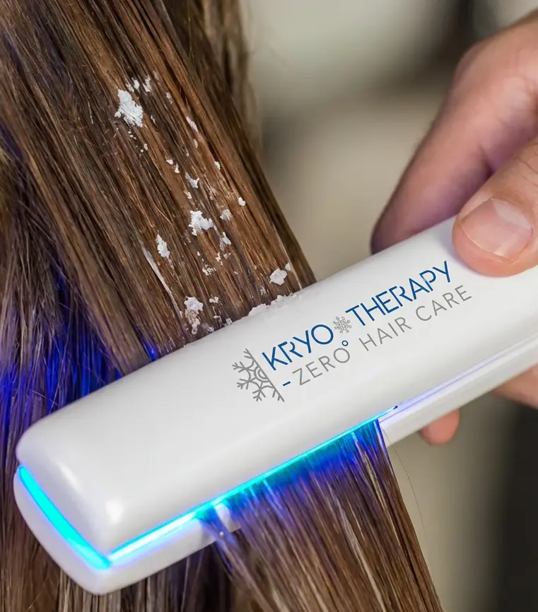 Close up of hair with icy strands as HAIRTOXX is used.