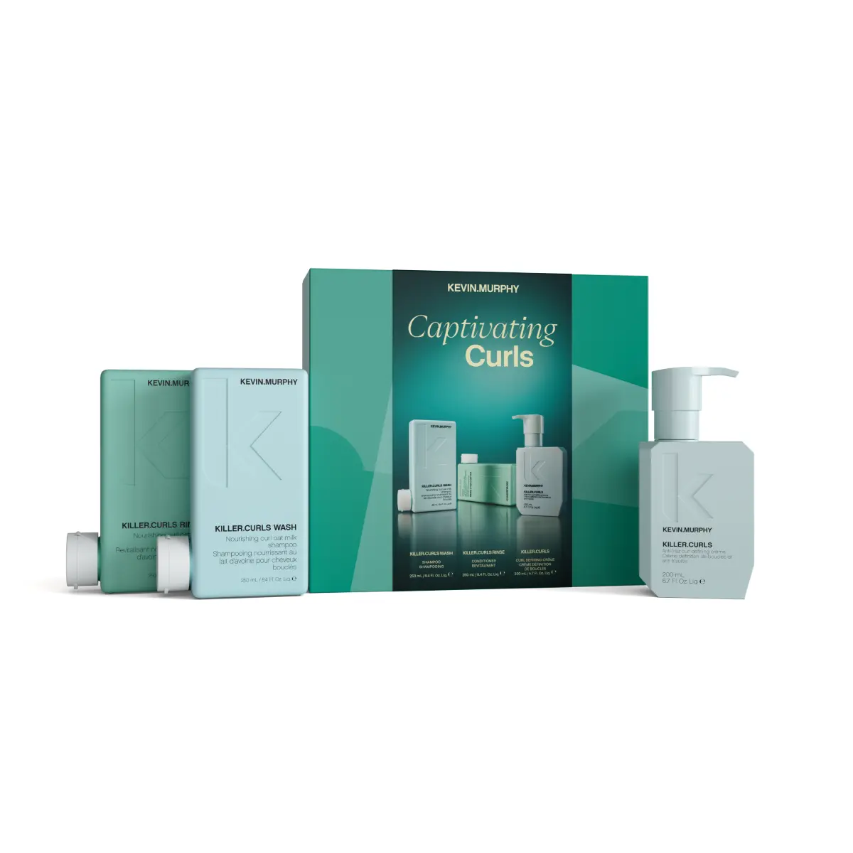 KEVIN MURPHY Holiday Collection Captivating Curls set on a white background.