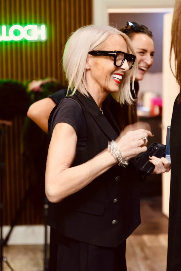 Side shot of Marlene Lamont at an event.