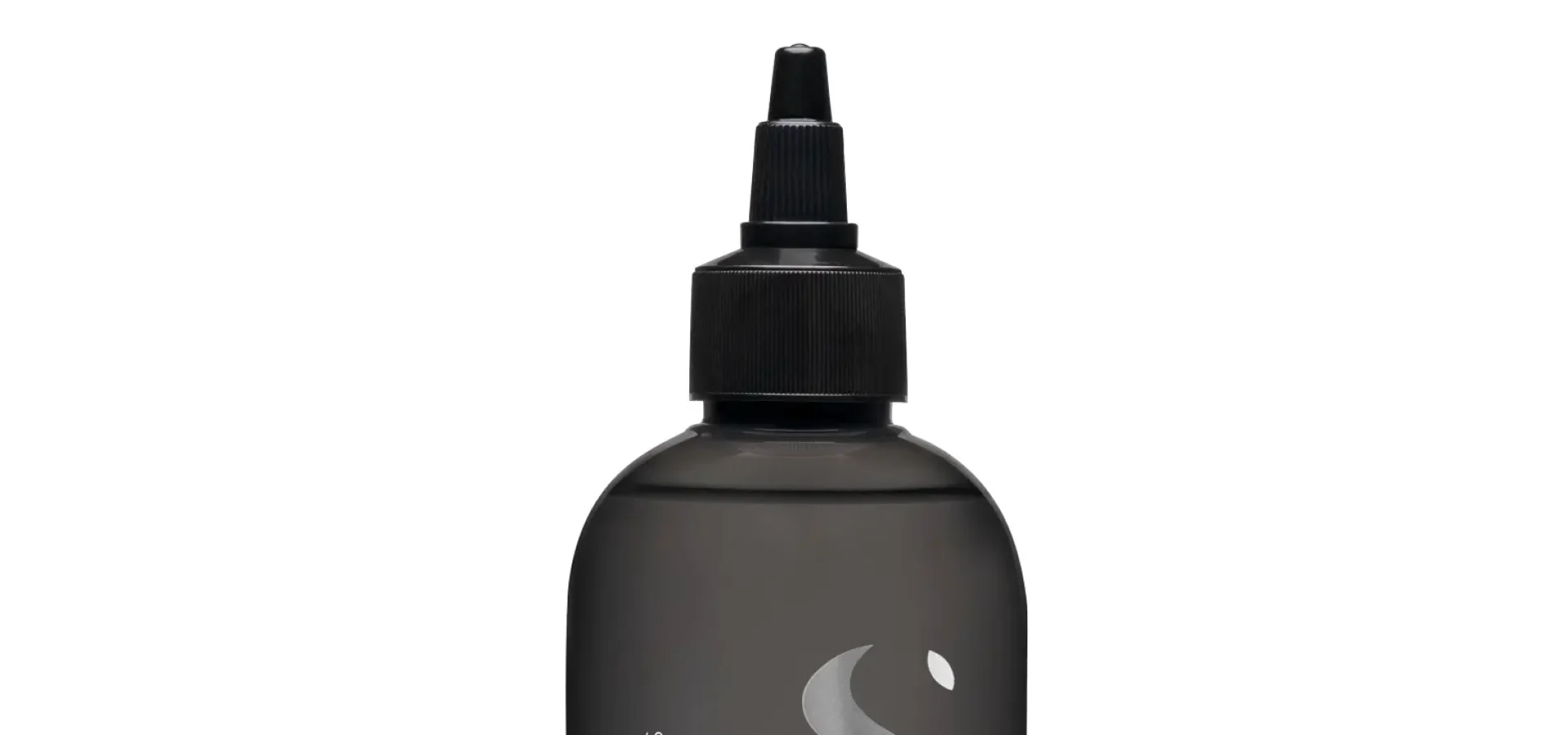 Bottle of ALFAPARF Milano Professional Semi di Lino Liquid Light in its black branded bottle on a white background.