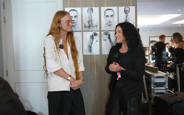 Harris Reed and Anna Cofone at LFW.