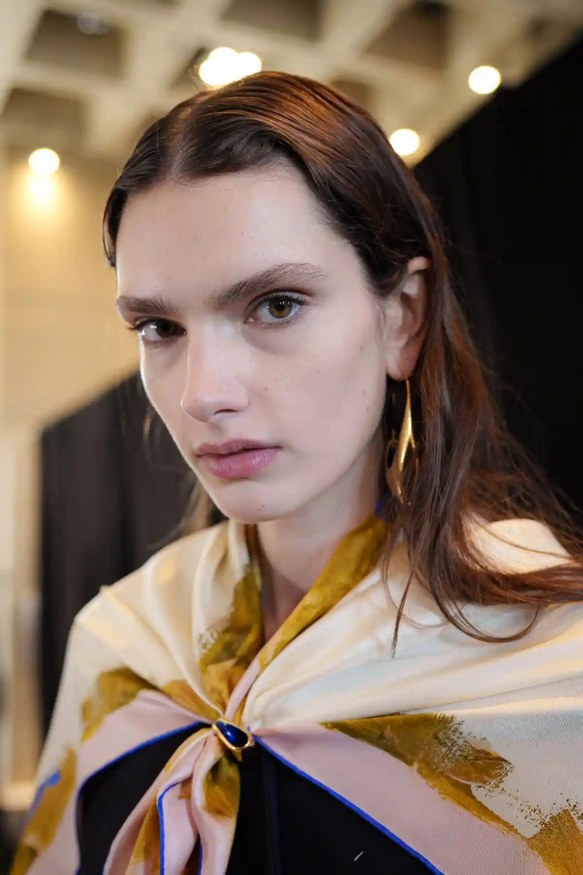Model wit long brown hair at ROKSANDA SS27 LFW