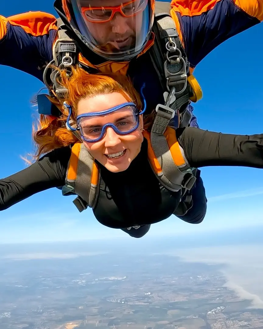 People sky-diving for charity.
