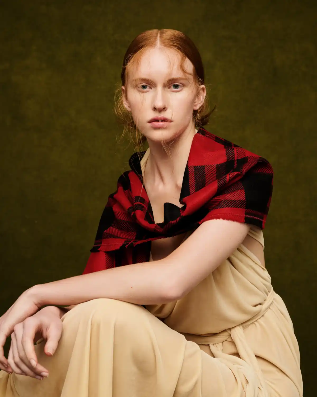 Model with whispy ginger hair part of Kiku Autumn Equinox – Transitional Trends