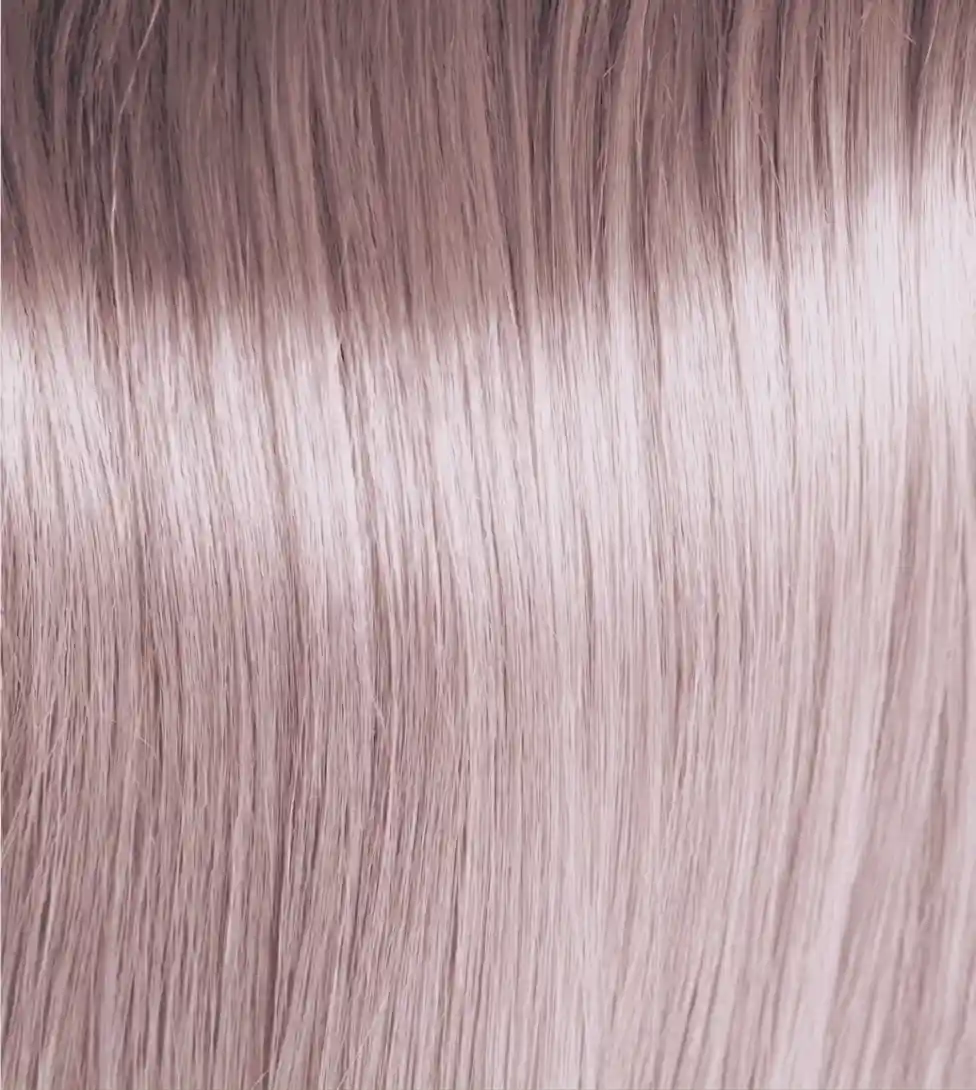 Close up of OSMO IKON pearl shine on a hair swatch.