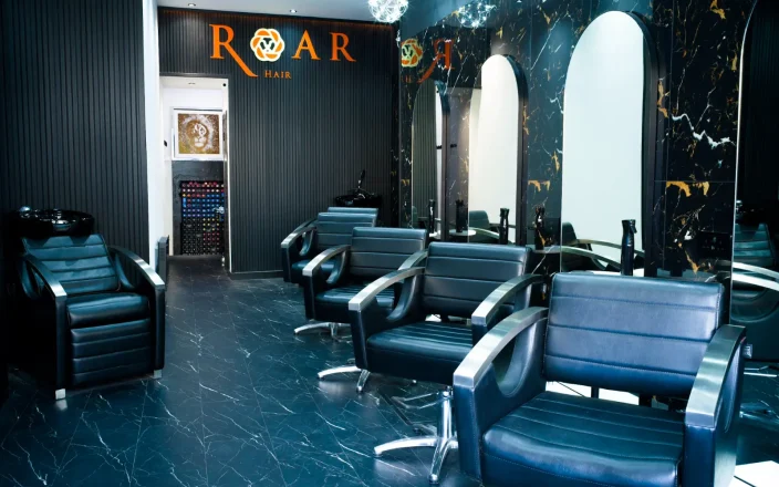 Roar hair salon's interior design.