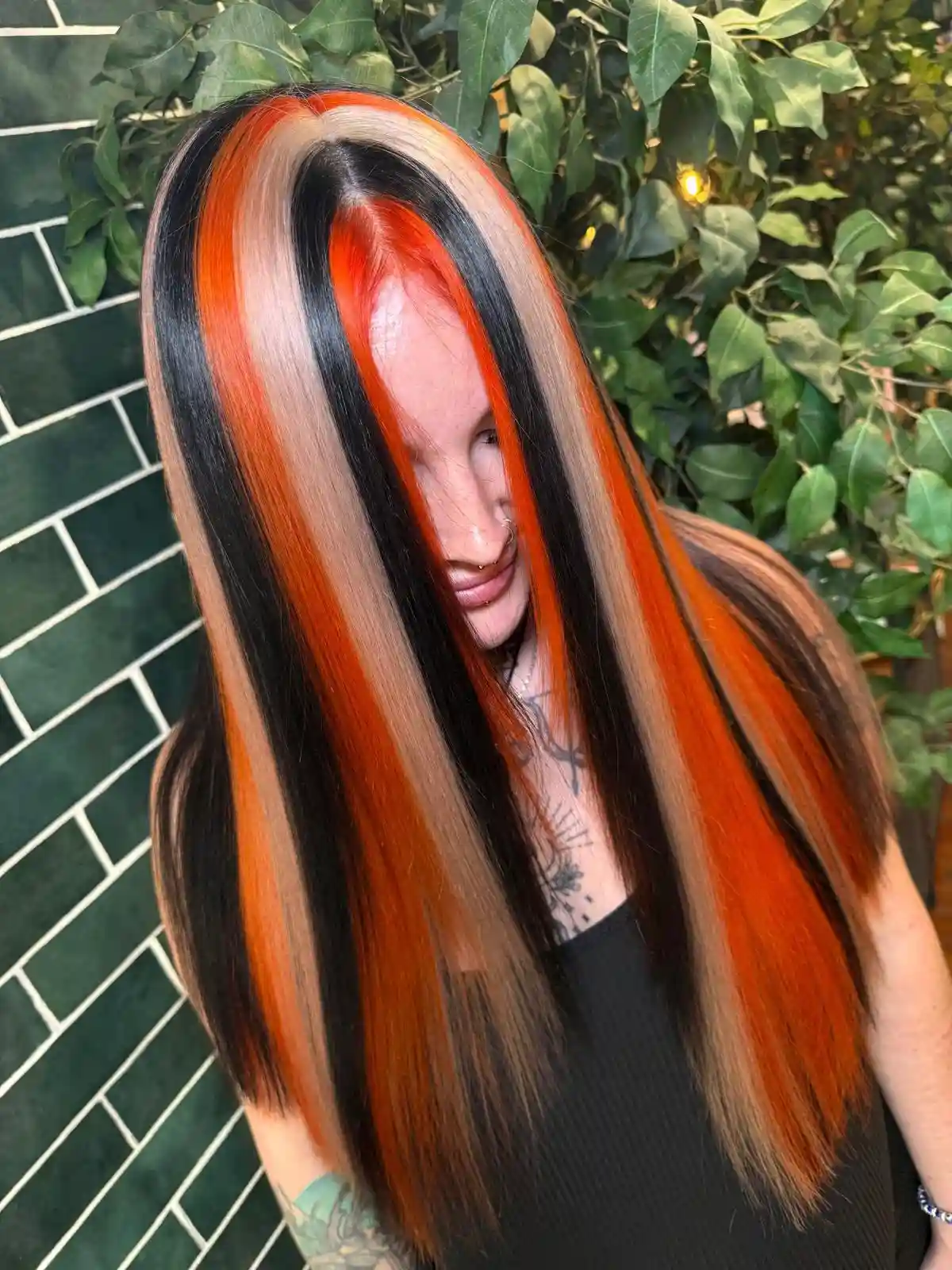 Calico hair trend for Halloween.