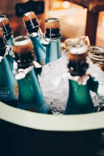 Champage bottles at the shopping event.