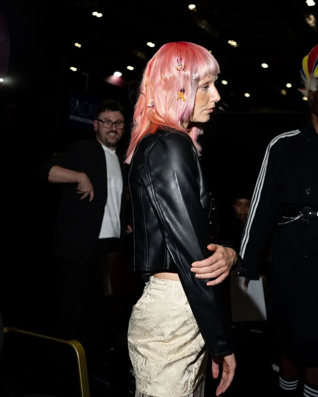 Model with pink hair at Salon International