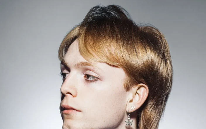 Layered mullet hairstyle from Rainbow Room George Square’s Rebellion collection, inspired by 70s punk and David Bowie.