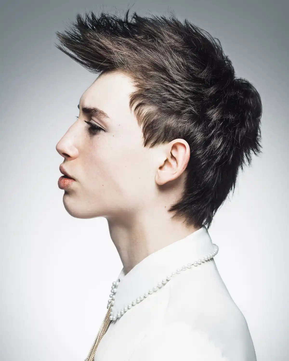 Textured punk-inspired pixie mullet from Rainbow Room George Square’s Rebellion collection, inspired by 70s punk and David Bowie.