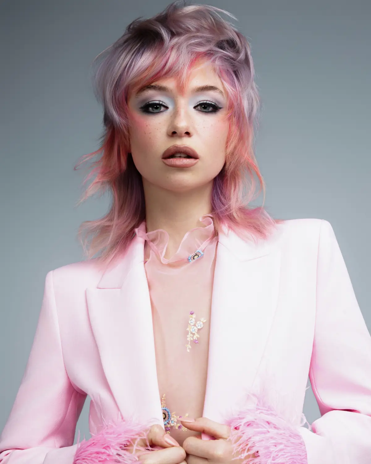 Model with pink and lilac hair at JOICO Colour Awards 2025