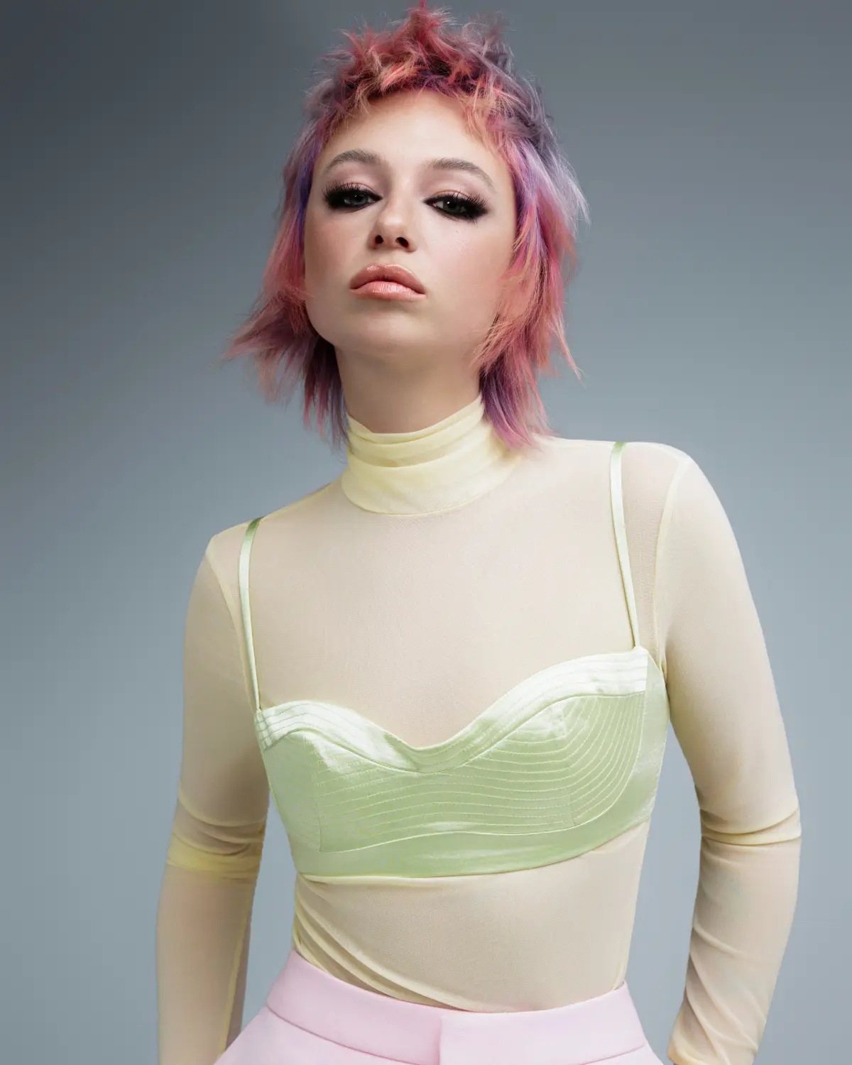 Model with pink and lilac hair at JOICO Colour Awards 2025