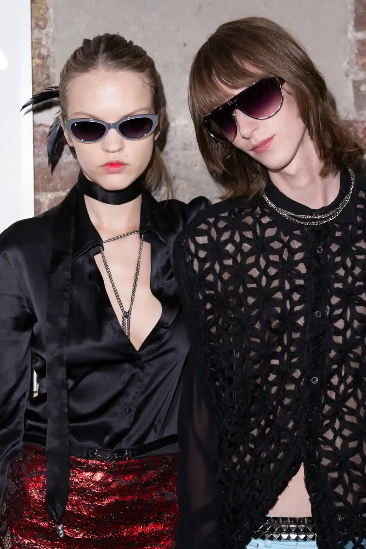Models stood side by side at TONI&GUY X John Richmond SS27