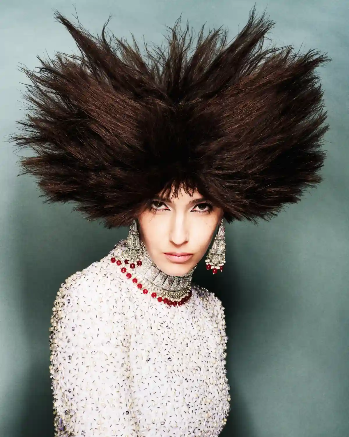 Model with spikey brown hair from the Morphion Collection by Let Lew.