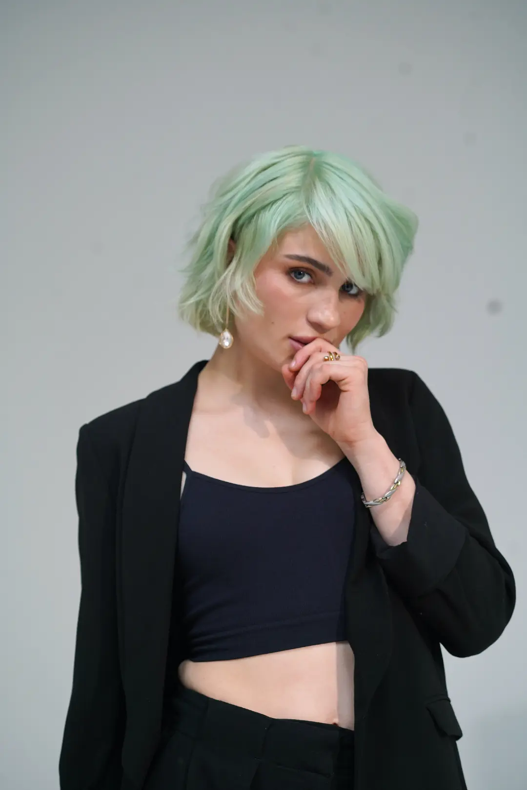 Model with Maddy_Mint Green hair.