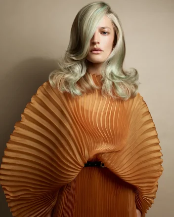 Model with blonde hair from the Verdant Collection by RUSH