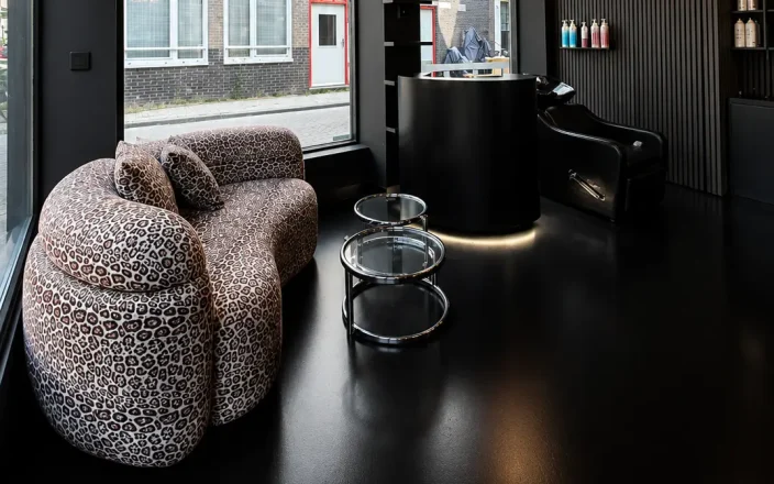 Interiors of Larissa Love's Amsterdam salon.